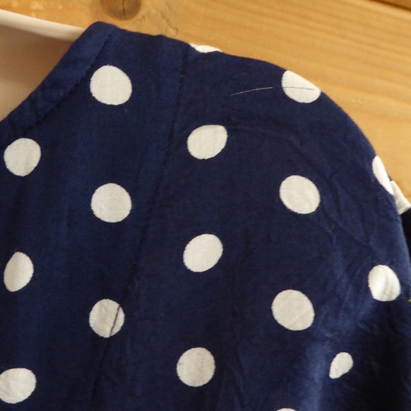 Porridge Anthropologie Navy Blue Elva Polka Dot V-neck Tunic Shirt Casual Top S - Picture 2 of 8